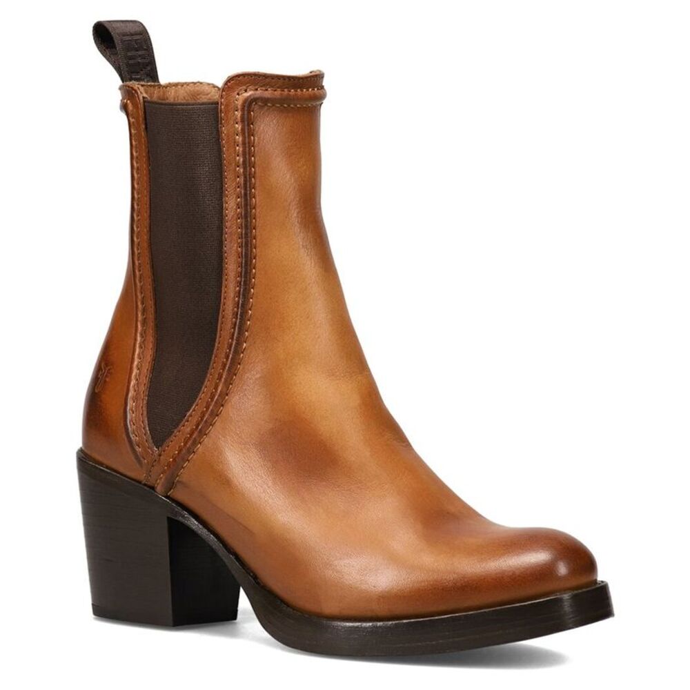 Frye Tan Brown Leather Chelsea Ankle Boots